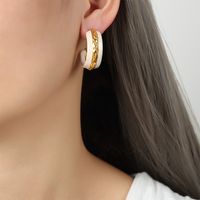 1 Pair Simple Style Classic Style Color Block Plating Titanium Steel 18K Gold Plated Ear Studs main image 4