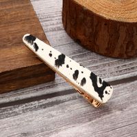 Women's Vintage Style Simple Style Color Block Leather Printing Hair Clip main image 2