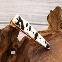 Women's Vintage Style Simple Style Color Block Leather Printing Hair Clip main image 3