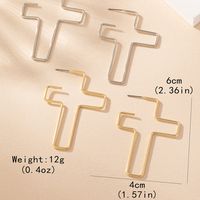 1 Pair Exaggerated Simple Style Cross Hollow Out Iron Ear Studs main image 2