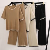 Daily Women's Casual Solid Color Polyester Knit Pants Sets Pants Sets main image 1