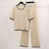 Daily Women's Casual Solid Color Polyester Knit Pants Sets Pants Sets main image 4