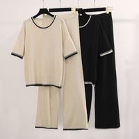 Daily Women's Casual Solid Color Polyester Knit Pants Sets Pants Sets main image 2