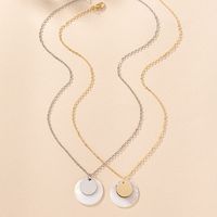 Wholesale Jewelry Casual Simple Style Round Shell Iron Pendant Necklace main image 1
