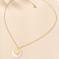 Wholesale Jewelry Casual Simple Style Round Shell Iron Pendant Necklace sku image 1