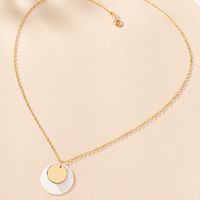 Wholesale Jewelry Casual Simple Style Round Shell Iron Pendant Necklace main image 3
