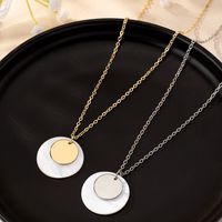 Wholesale Jewelry Casual Simple Style Round Shell Iron Pendant Necklace main image 5