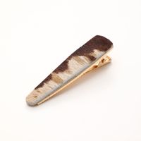 Women's Vintage Style Simple Style Color Block Leather Printing Hair Clip sku image 4
