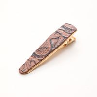 Women's Vintage Style Simple Style Color Block Leather Printing Hair Clip sku image 5