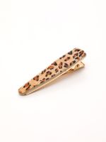 Women's Vintage Style Simple Style Color Block Leather Printing Hair Clip sku image 1