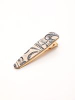 Women's Vintage Style Simple Style Color Block Leather Printing Hair Clip sku image 8