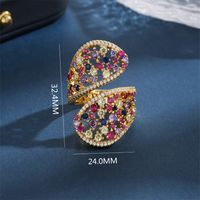 Copper 18K Gold Plated Fairy Style Elegant Lady Inlay Irregular Zircon Open Rings main image 2