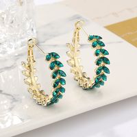 1 Paire Style Simple Style Classique Bloc De Couleur Incruster Alliage Strass Des Boucles D'Oreilles main image 2