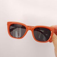 Sweet Solid Color Color Block Resin Square Full Frame Kids Sunglasses sku image 1
