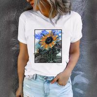 Women's T-shirt Short Sleeve T-Shirts Printing Streetwear Flower main image 1