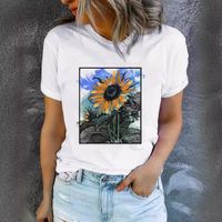 Women's T-shirt Short Sleeve T-Shirts Printing Streetwear Flower main image 10