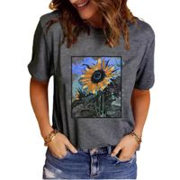 Women's T-shirt Short Sleeve T-Shirts Printing Streetwear Flower main image 8