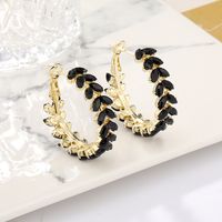 1 Pair Simple Style Classic Style Color Block Inlay Alloy Rhinestones Earrings main image 5