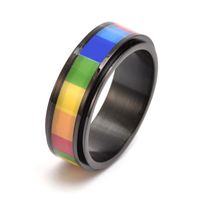 304 Stainless Steel 18K Gold Plated Glam Luxurious Polishing Epoxy Plating Stripe Rings main image 5