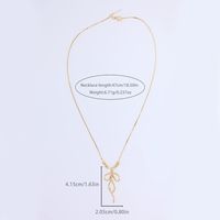 Copper 18K Gold Plated Simple Style Plating Bow Knot Pendant Necklace main image 4