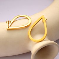1 Pair Lady Modern Style Classic Style Water Droplets Solid Color 304 Stainless Steel No Inlay 18K Gold Plated Drop Earrings main image 3