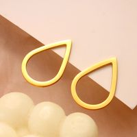 1 Pair Lady Modern Style Classic Style Water Droplets Solid Color 304 Stainless Steel No Inlay 18K Gold Plated Drop Earrings main image 5