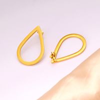 1 Pair Lady Modern Style Classic Style Water Droplets Solid Color 304 Stainless Steel No Inlay 18K Gold Plated Drop Earrings main image 7