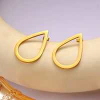 1 Pair Lady Modern Style Classic Style Water Droplets Solid Color 304 Stainless Steel No Inlay 18K Gold Plated Drop Earrings main image 8
