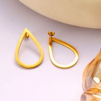 1 Pair Lady Modern Style Classic Style Water Droplets Solid Color 304 Stainless Steel No Inlay 18K Gold Plated Drop Earrings main image 9