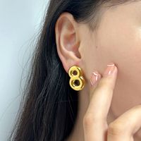 1 Pair Modern Style Simple Style Infinity 304 Stainless Steel 18K Gold Plated Ear Studs main image 9