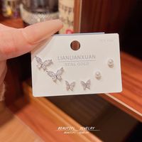 Elegant Sweet Spiderman Butterfly Copper Plating Inlay Zircon Ear Studs sku image 43