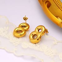 1 Pair Modern Style Simple Style Infinity 304 Stainless Steel 18K Gold Plated Ear Studs main image 3
