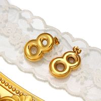 1 Pair Modern Style Simple Style Infinity 304 Stainless Steel 18K Gold Plated Ear Studs main image 5