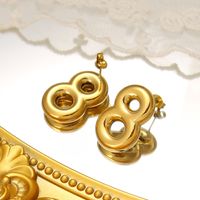 1 Pair Modern Style Simple Style Infinity 304 Stainless Steel 18K Gold Plated Ear Studs main image 7