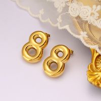 1 Pair Modern Style Simple Style Infinity 304 Stainless Steel 18K Gold Plated Ear Studs main image 8