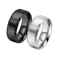 Modern Style Simple Style Commute Round Solid Color 304 Stainless Steel Men's Rings main image 4