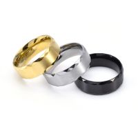 Modern Style Simple Style Commute Round Solid Color 304 Stainless Steel Men's Rings main image 6