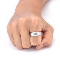 Modern Style Simple Style Commute Round Solid Color 304 Stainless Steel Men's Rings main image 7