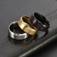 Modern Style Simple Style Commute Round Solid Color 304 Stainless Steel Men's Rings main image 1