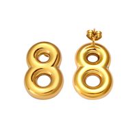 1 Pair Modern Style Simple Style Infinity 304 Stainless Steel 18K Gold Plated Ear Studs sku image 1