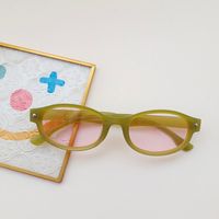 Casual Cute Color Block Resin Oval Frame Full Frame Kids Sunglasses sku image 3