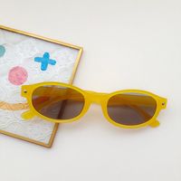 Casual Lindo Bloque De Color Resina Marco Ovalado Fotograma Completo Gafas De Sol Para Niños sku image 4