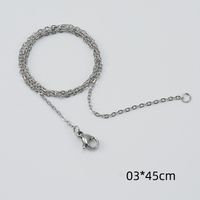 Simple Style Solid Color Stainless Steel Chain 18k Gold Plated Necklace sku image 1