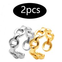 Simple Style Classic Style Solid Color Alloy Hollow Out Gold Plated Silver Plated Unisex Rings sku image 1
