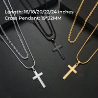 304 Stainless Steel 18K Gold Plated Casual Vintage Style Plating Cross Layered Necklaces main image 4