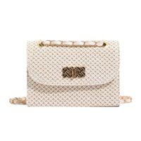 Women's Medium Straw Solid Color Vintage Style Classic Style Flip Cover Crossbody Bag sku image 2