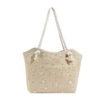 Women's Large Straw Solid Color Basic Classic Style Zipper Straw Bag sku image 1