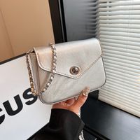 Women's Medium Pu Leather Solid Color Vintage Style Classic Style Flip Cover Crossbody Bag main image 2