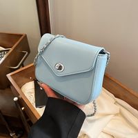 Women's Medium Pu Leather Solid Color Vintage Style Classic Style Flip Cover Crossbody Bag main image 4