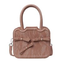 Women's Medium Pu Leather Solid Color Basic Classic Style Sewing Thread Zipper Crossbody Bag sku image 4